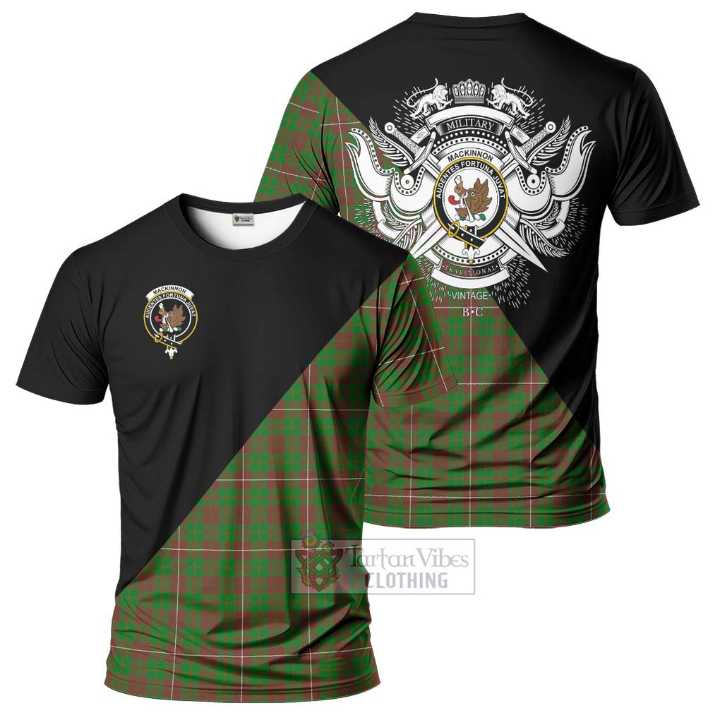 MacKinnon Hunting Modern Tartan T-Shirt with Family Crest and Military Logo Style Kid's Shirt - Tartanvibesclothing Shop