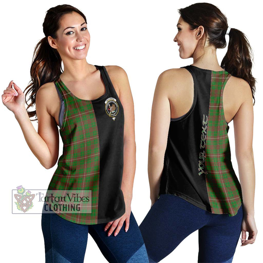 MacKinnon Hunting Modern Tartan Women's Racerback Tanks with Family Crest and Half Of Me Style 4XL - Tartanvibesclothing Shop