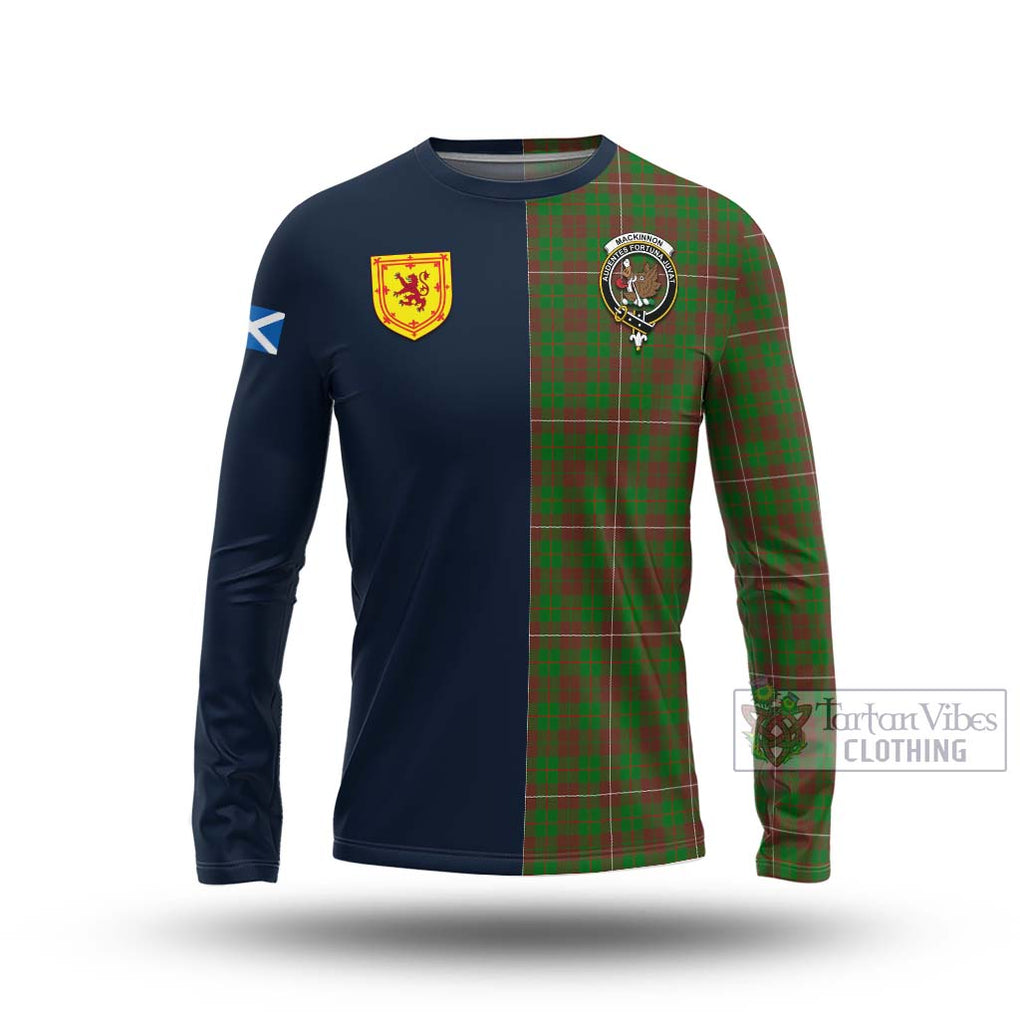 Tartan Vibes Clothing MacKinnon Hunting Modern Tartan Long Sleeve T-Shirt with Scottish Lion Royal Arm Half Style