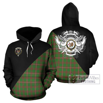 MacKinnon Hunting Modern Tartan Hoodie with Family Crest and Military Logo Style