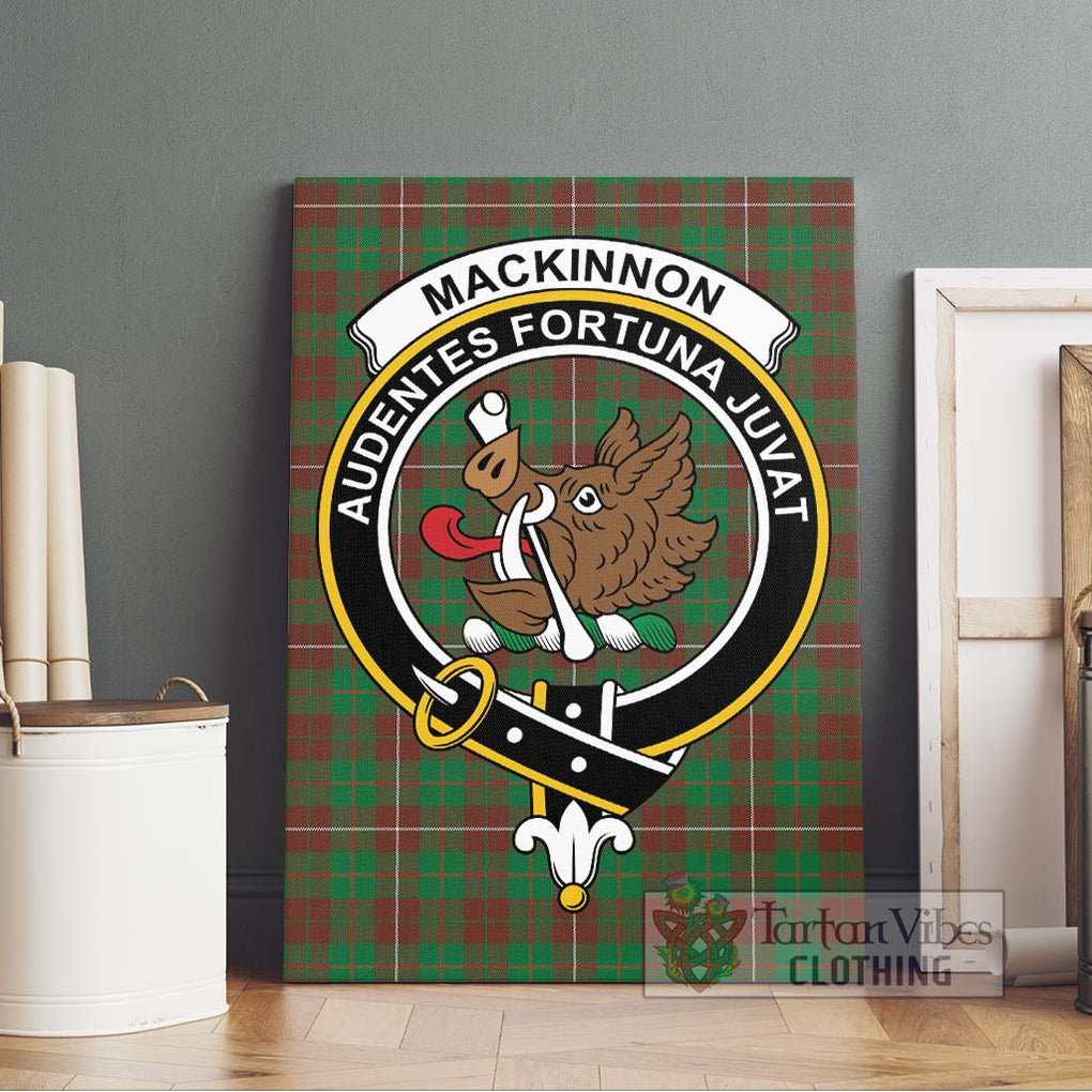 MacKinnon Hunting Modern Tartan Canvas Print Wall Art with Family Crest Without Frame - Tartan Vibes Clothing