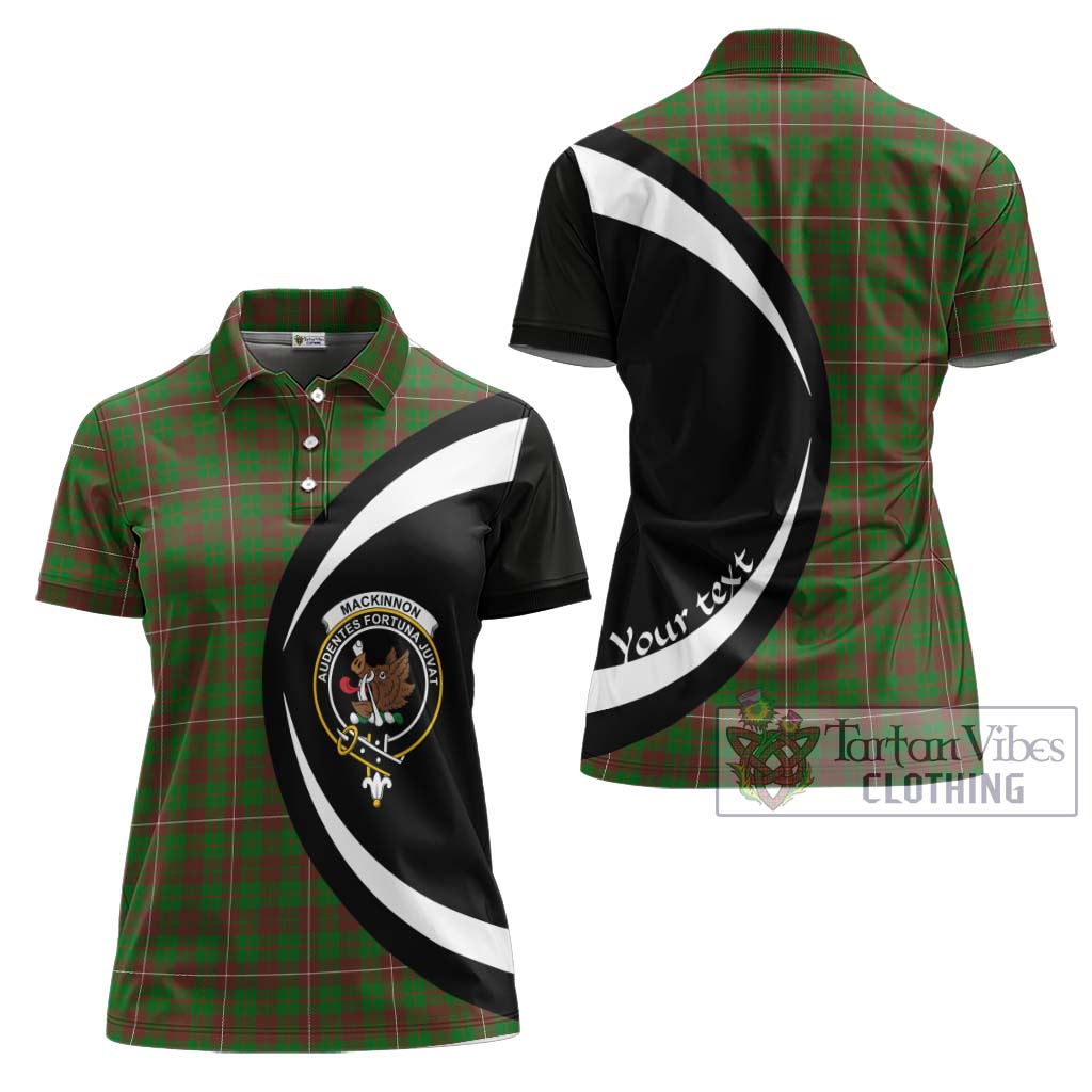 MacKinnon Hunting Modern Tartan Women's Polo Shirt with Family Crest Circle Style Women - Tartan Vibes Clothing