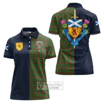 MacKinnon Hunting Modern Tartan Women's Polo Shirt Alba with Scottish Lion Royal Arm Half Style