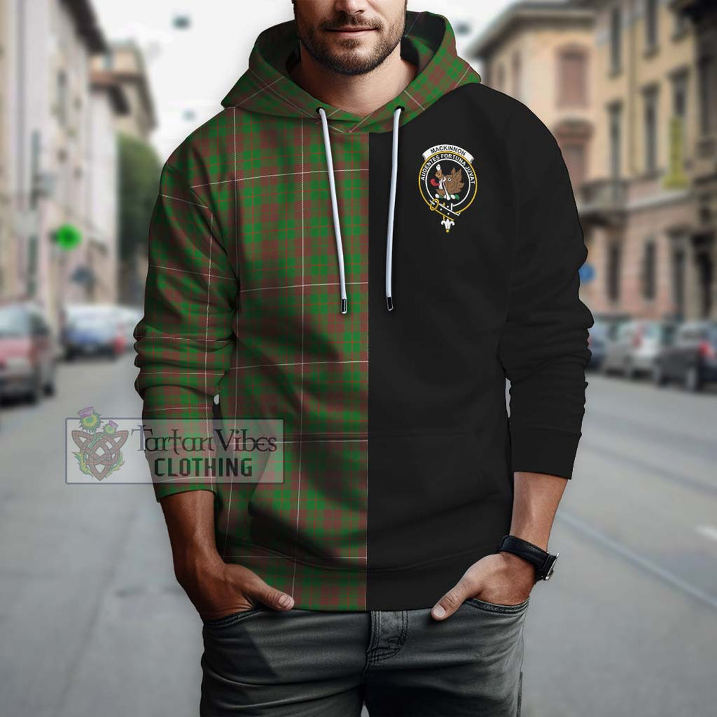 MacKinnon Hunting Modern Tartan Hoodie with Family Crest and Half Of Me Style Zip Hoodie - Tartanvibesclothing Shop