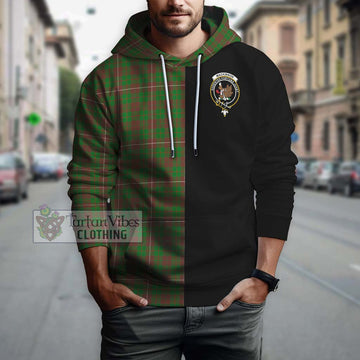 MacKinnon Hunting Modern Tartan Hoodie with Family Crest and Half Of Me Style