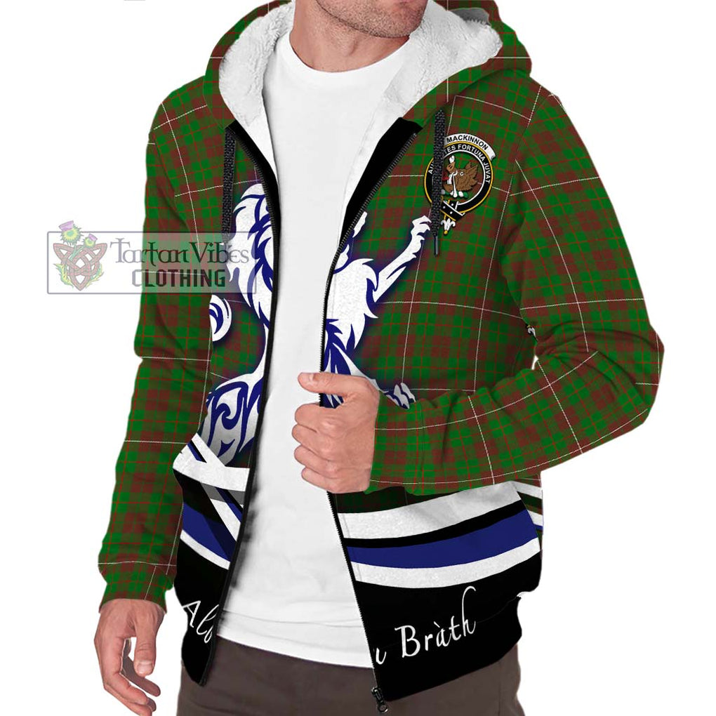 MacKinnon Hunting Modern Tartan Sherpa Hoodie with Alba Gu Brath Regal Lion Emblem Unisex S - Tartanvibesclothing Shop