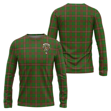 MacKinnon Hunting Modern Tartan Long Sleeve T-Shirt with Family Crest