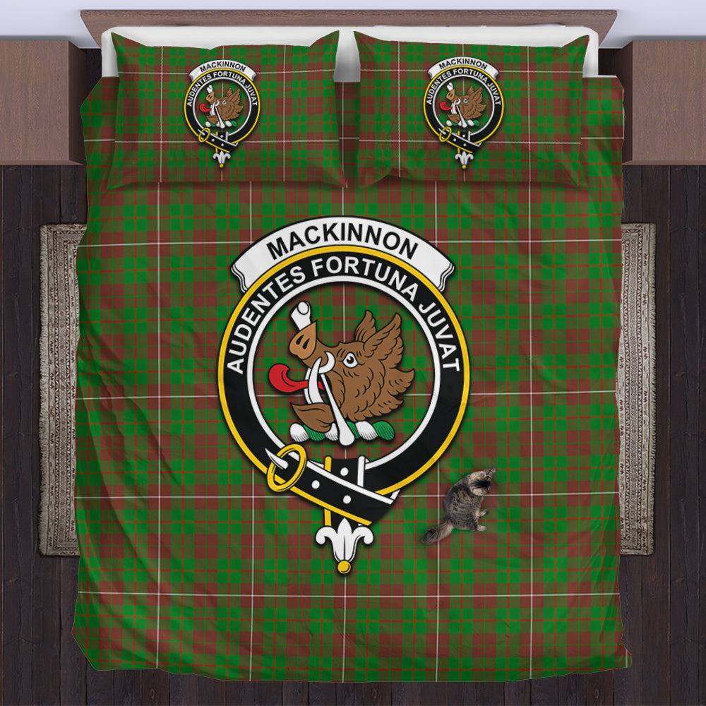 MacKinnon Hunting Modern Tartan Bedding Set with Family Crest US Bedding Set - Tartan Vibes Clothing