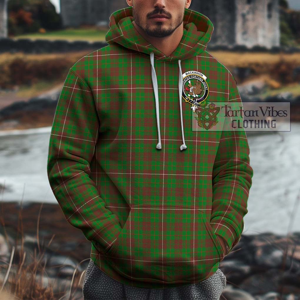 MacKinnon Hunting Modern Tartan Cotton Hoodie with Family Crest Pullover Hoodie XS - Tartan Vibes Clothing