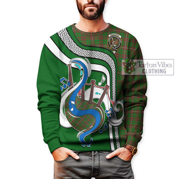 MacKinnon Hunting Modern Tartan Sweatshirt with Epic Bagpipe Style