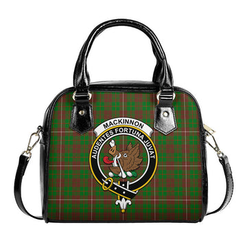 MacKinnon Hunting Modern Tartan Shoulder Handbags with Family Crest