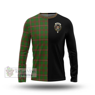 MacKinnon Hunting Modern Tartan Long Sleeve T-Shirt with Family Crest and Half Of Me Style