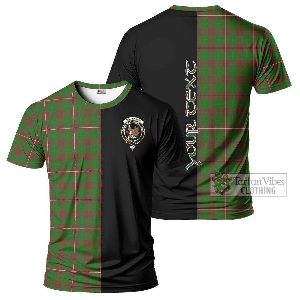 MacKinnon Hunting Modern Tartan T-Shirt with Family Crest and Half Of Me Style Kid's Shirt - Tartanvibesclothing Shop