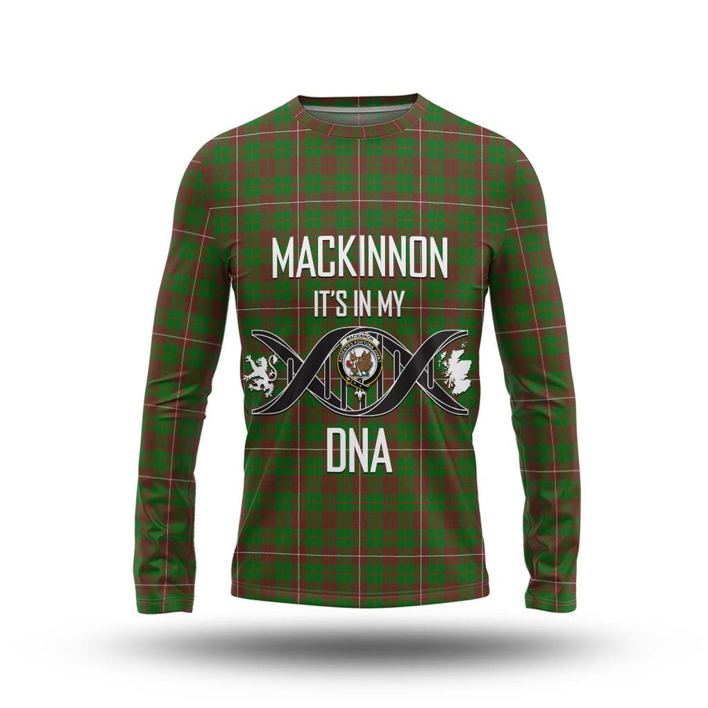 MacKinnon Hunting Modern Tartan Long Sleeve T-Shirt with Family Crest DNA In Me Style Unisex - Tartanvibesclothing Shop