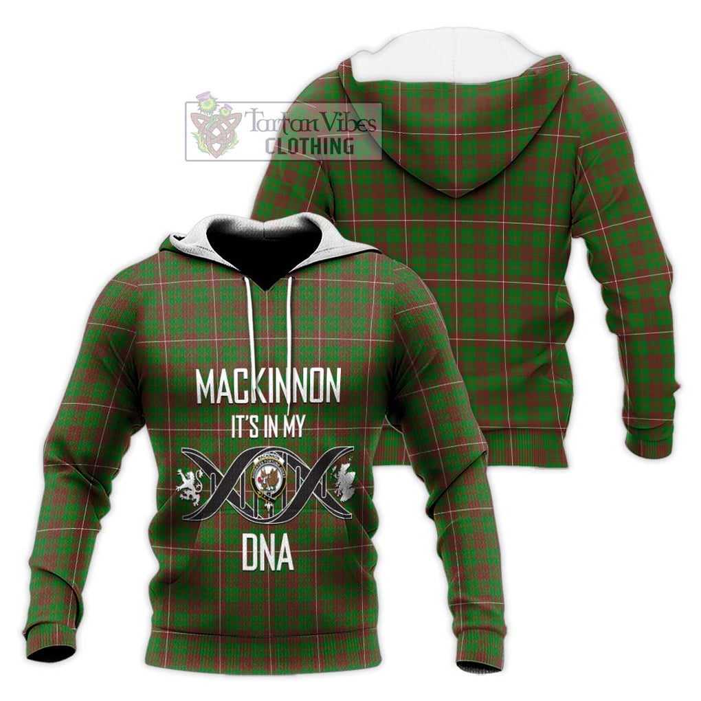 MacKinnon Hunting Modern Tartan Knitted Hoodie with Family Crest DNA In Me Style Unisex Knitted Pullover Hoodie - Tartanvibesclothing Shop