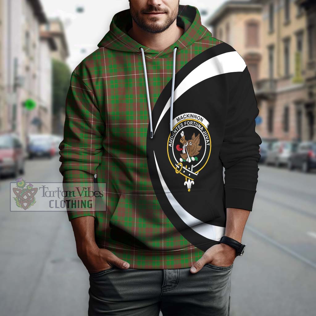 Tartan Vibes Clothing MacKinnon Hunting Modern Tartan Hoodie with Family Crest Circle Style