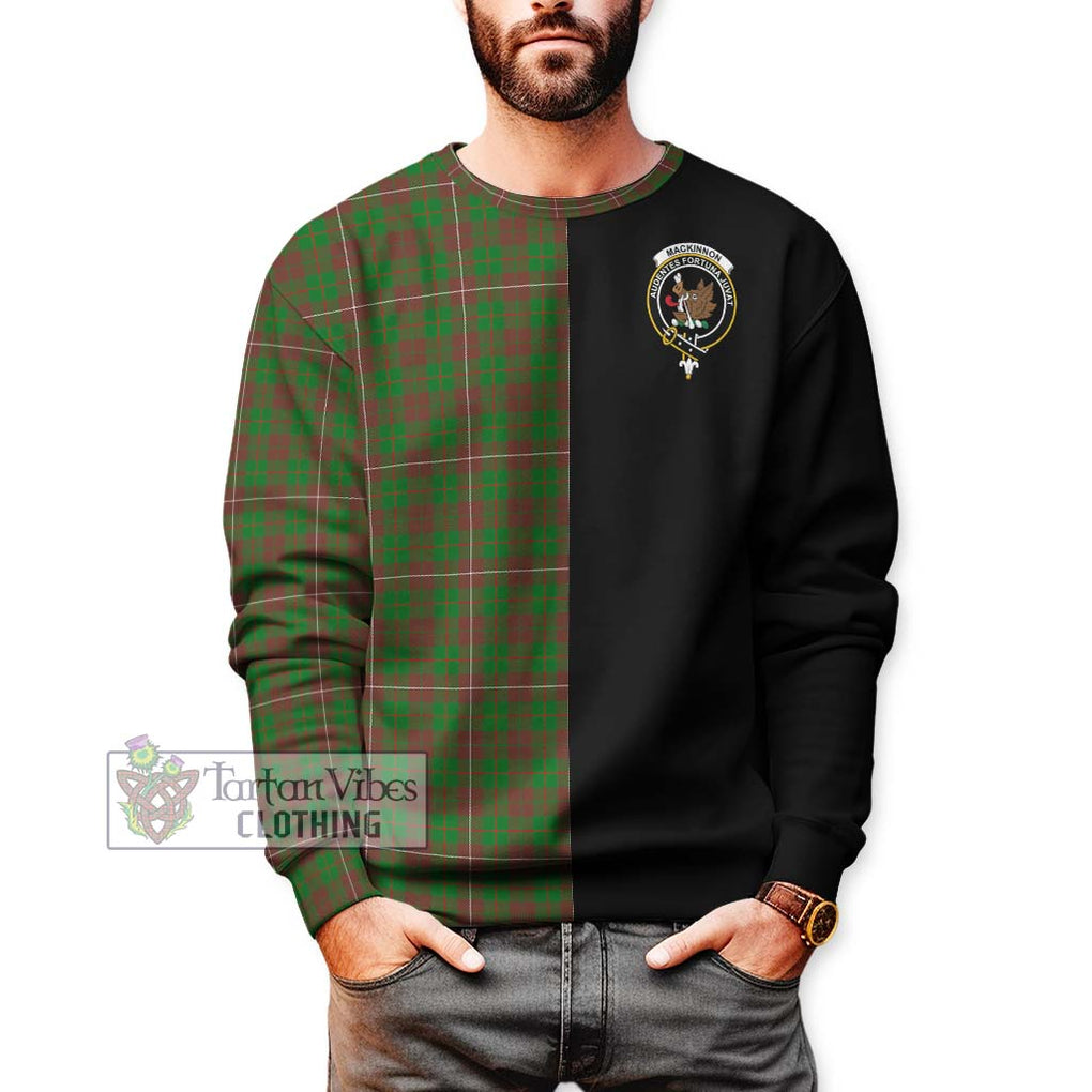 MacKinnon Hunting Modern Tartan Sweatshirt with Family Crest and Half Of Me Style Unisex - Tartanvibesclothing Shop