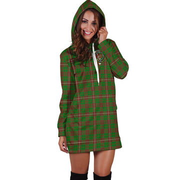 MacKinnon Hunting Modern Tartan Hoodie Dress with Family Crest