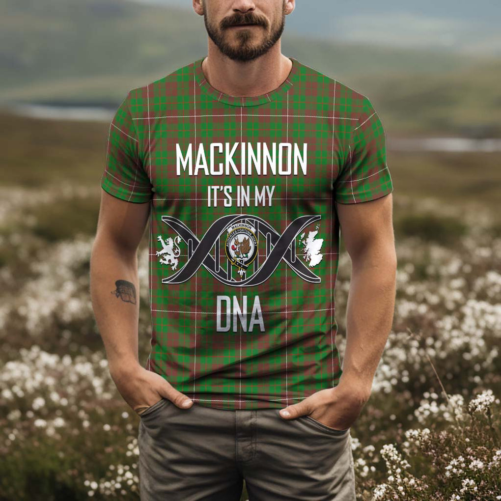 MacKinnon Hunting Modern Tartan T-Shirt with Family Crest DNA In Me Style Kid's Shirt - Tartan Vibes Clothing