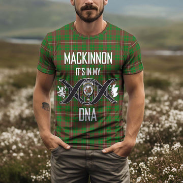 MacKinnon Hunting Modern Tartan T-Shirt with Family Crest DNA In Me Style