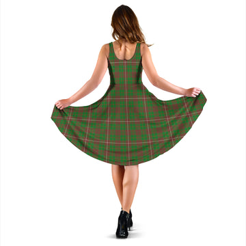 MacKinnon Hunting Modern Tartan Sleeveless Midi Womens Dress