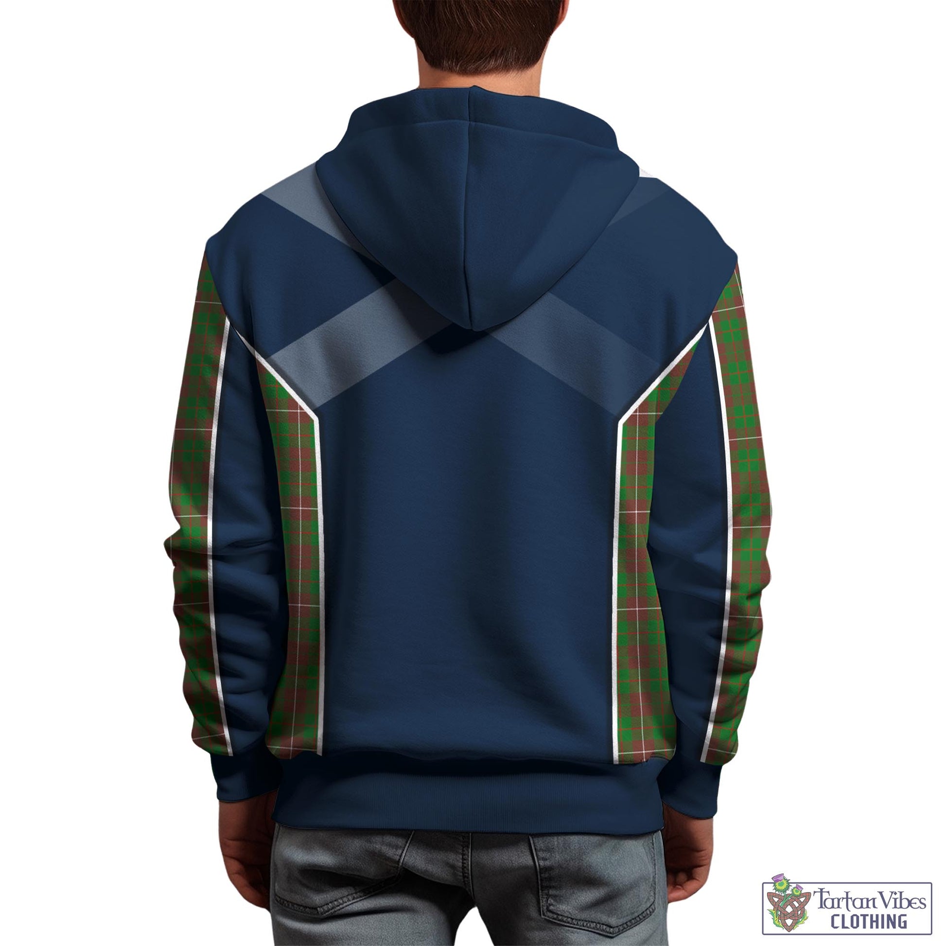 Tartan Vibes Clothing MacKinnon Hunting Modern Tartan Hoodie with Family Crest and Scottish Thistle Vibes Sport Style