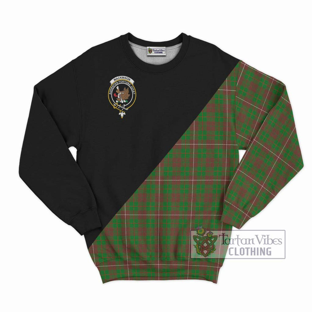 MacKinnon Hunting Modern Tartan Sweatshirt with Family Crest and Military Logo Style - Tartanvibesclothing Shop