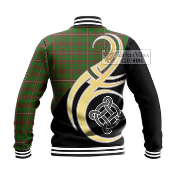 MacKinnon Hunting Modern Tartan Baseball Jacket with Family Crest and Celtic Symbol Style