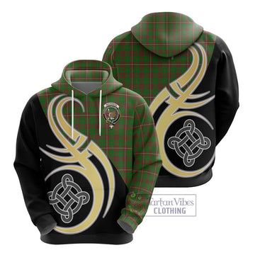 MacKinnon Hunting Modern Tartan Hoodie with Family Crest and Celtic Symbol Style