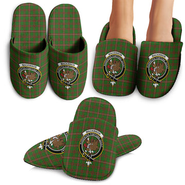 MacKinnon Hunting Modern Tartan Home Slippers with Family Crest