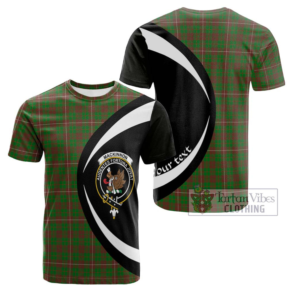 Tartan Vibes Clothing MacKinnon Hunting Modern Tartan Cotton T-shirt with Family Crest Circle Style