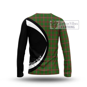 MacKinnon Hunting Modern Tartan Long Sleeve T-Shirt with Family Crest Circle Style