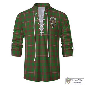 MacKinnon Hunting Modern Tartan Men's Scottish Traditional Jacobite Ghillie Kilt Shirt with Family Crest