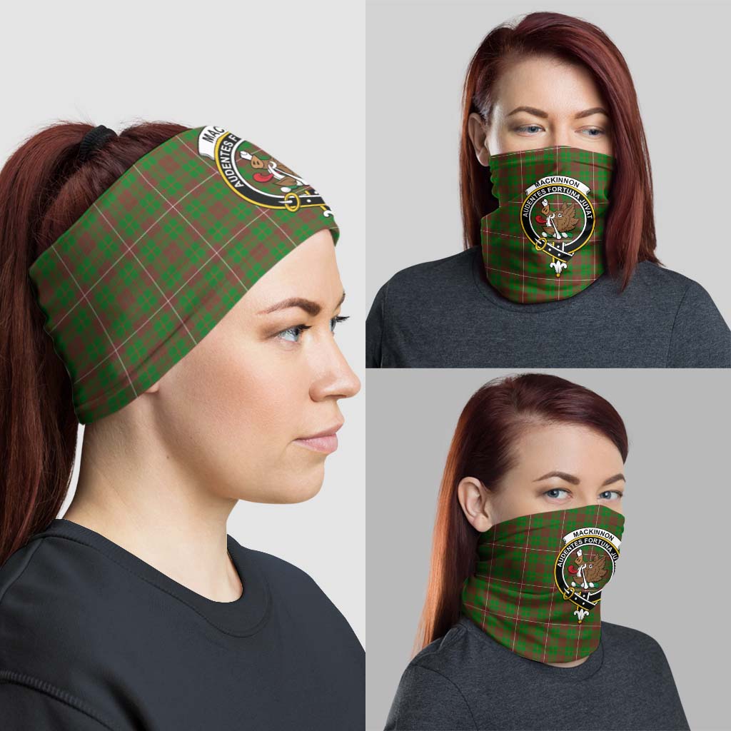 MacKinnon Hunting Modern Tartan Neck Gaiters, Tartan Bandanas, Tartan Head Band with Family Crest