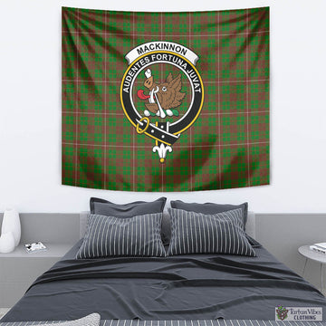 MacKinnon Hunting Modern Tartan Tapestry Wall Hanging and Home Decor for Room with Family Crest