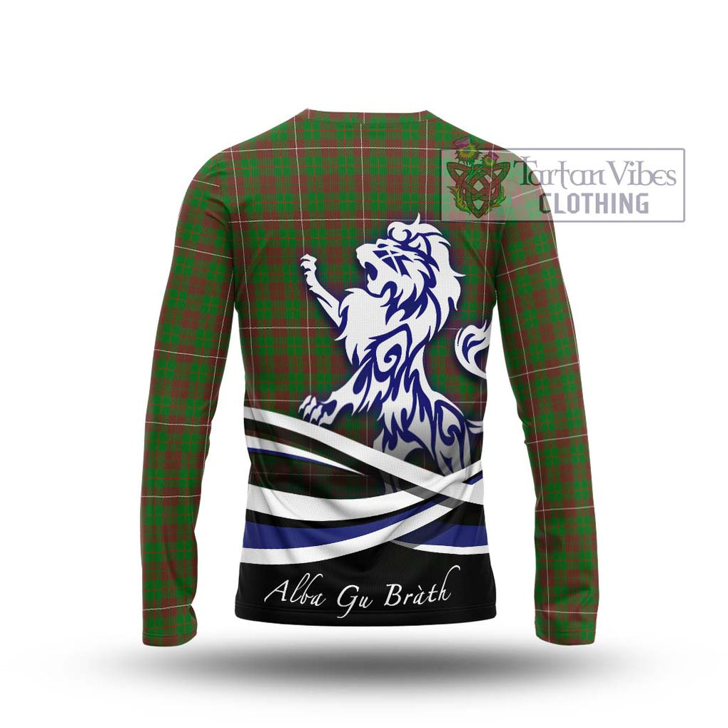 MacKinnon Hunting Modern Tartan Long Sleeve T-Shirt with Alba Gu Brath Regal Lion Emblem - Tartanvibesclothing Shop