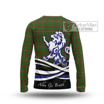 MacKinnon Hunting Modern Tartan Long Sleeve T-Shirt with Alba Gu Brath Regal Lion Emblem