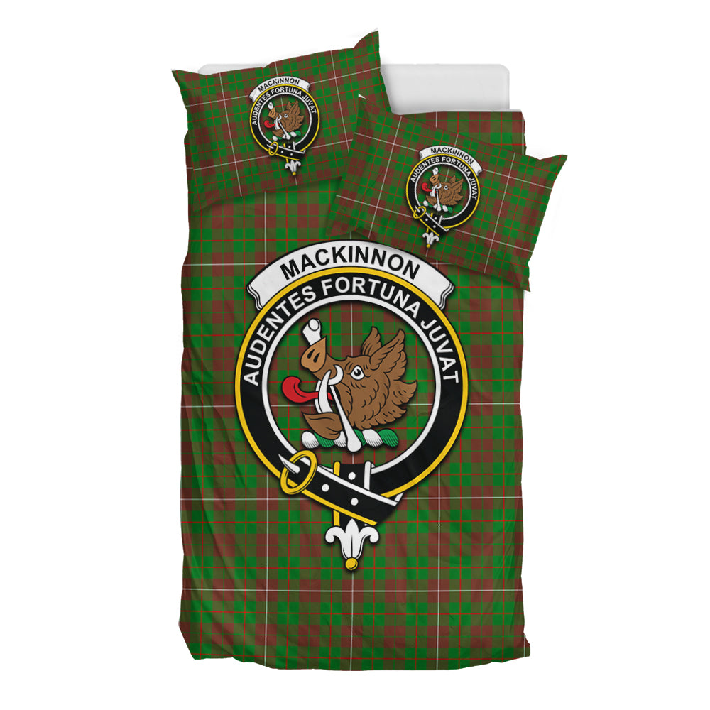 MacKinnon Hunting Modern Tartan Bedding Set with Family Crest - Tartan Vibes Clothing