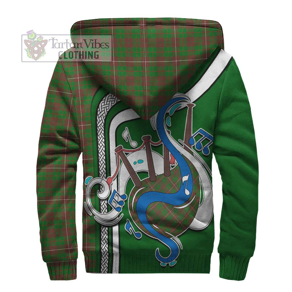 MacKinnon Hunting Modern Tartan Sherpa Hoodie with Epic Bagpipe Style - Tartanvibesclothing Shop