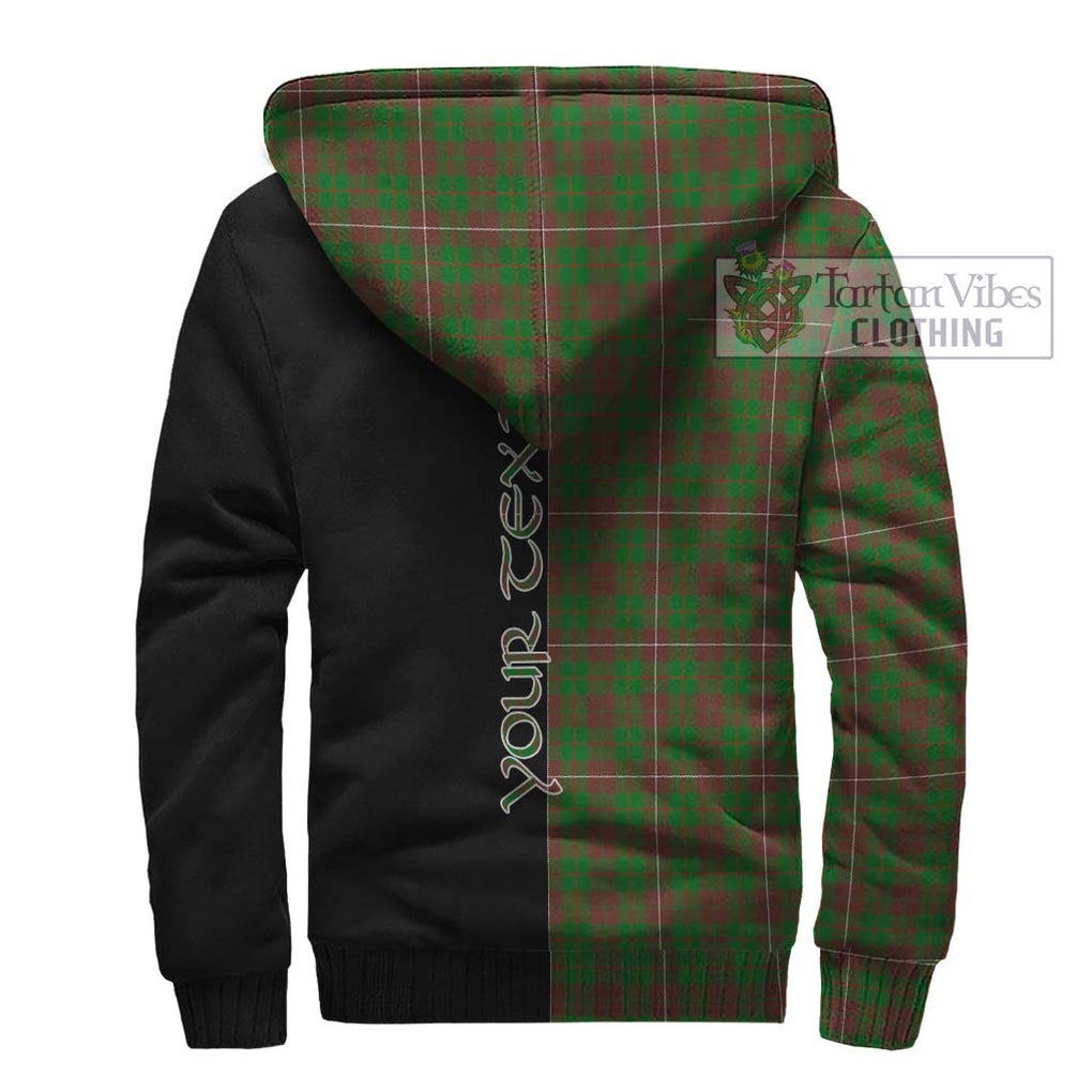 MacKinnon Hunting Modern Tartan Sherpa Hoodie with Family Crest and Half Of Me Style - Tartanvibesclothing Shop