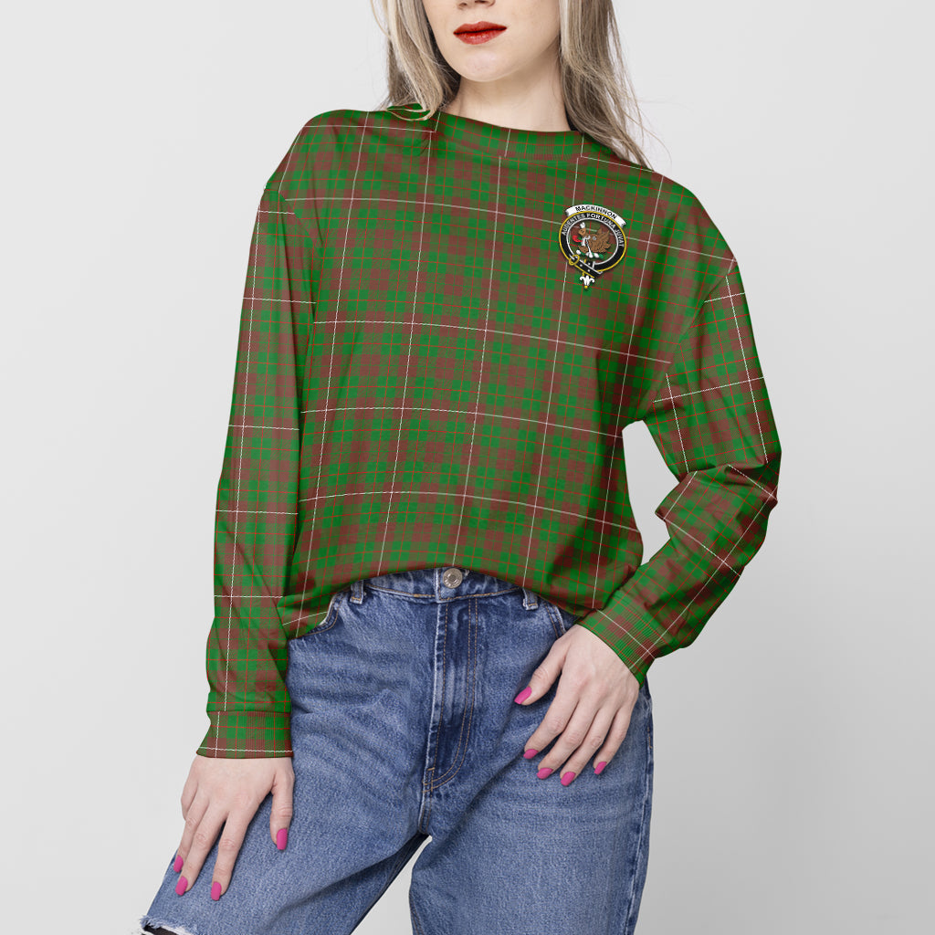 MacKinnon Hunting Modern Tartan Sweatshirt with Family Crest - Tartan Vibes Clothing