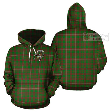 MacKinnon Hunting Modern Tartan Cotton Hoodie with Family Crest