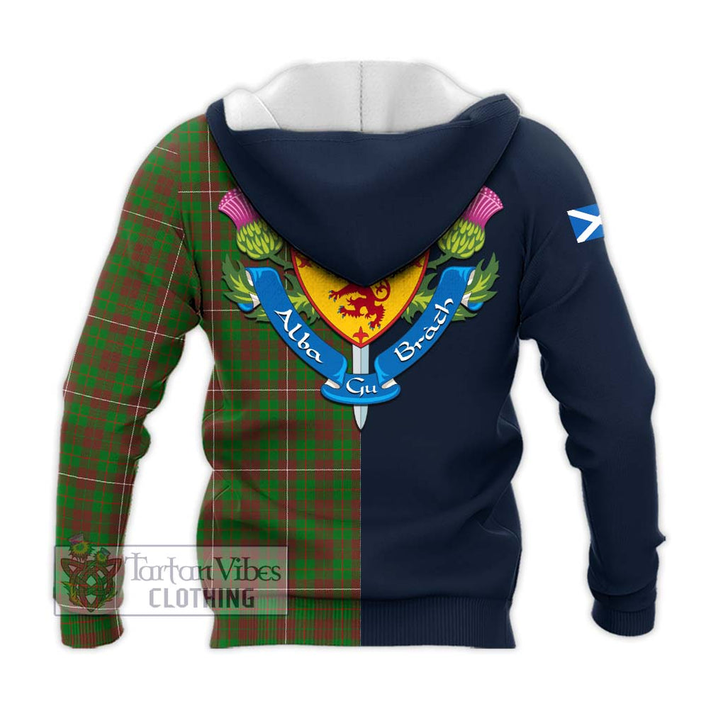 Tartan Vibes Clothing MacKinnon Hunting Modern Tartan Knitted Hoodie with Scottish Lion Royal Arm Half Style