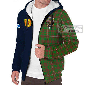 MacKinnon Hunting Modern Tartan Sherpa Hoodie Alba with Scottish Lion Royal Arm Half Style