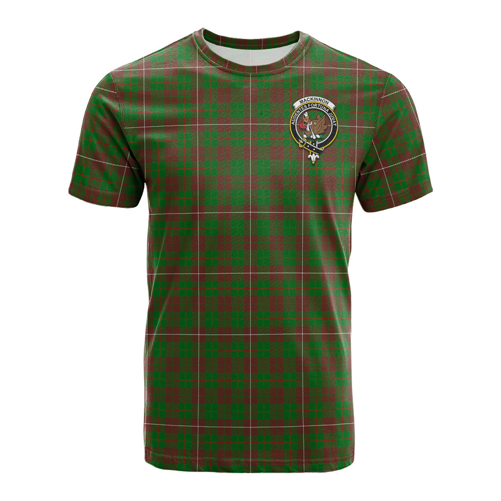 MacKinnon Hunting Modern Tartan T-Shirt with Family Crest - Tartan Vibes Clothing