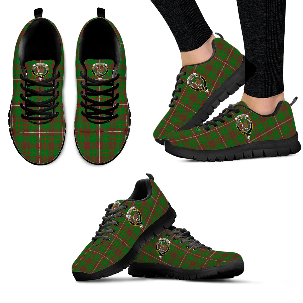 MacKinnon Hunting Modern Tartan Sneakers with Family Crest - Tartan Vibes Clothing