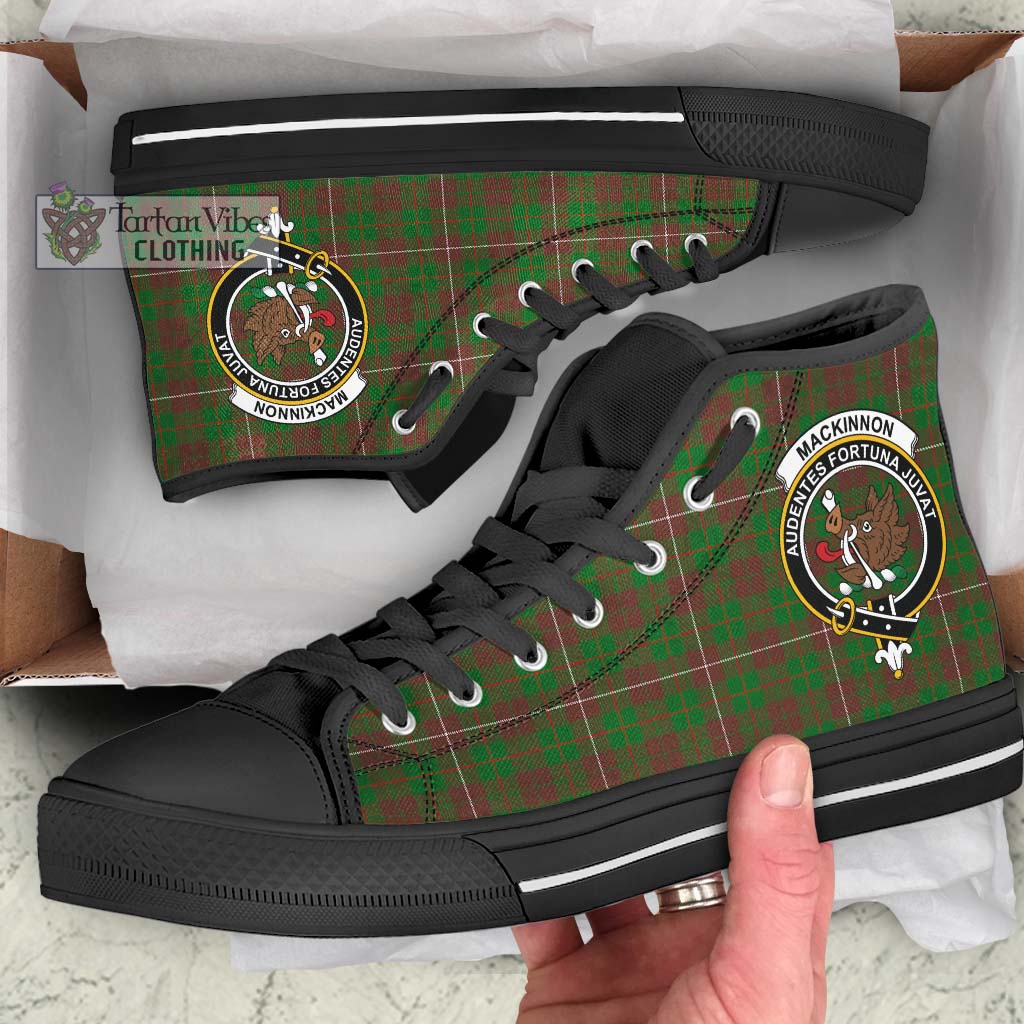 Tartan Vibes Clothing MacKinnon Hunting Modern Tartan High Top Shoes with Family Crest