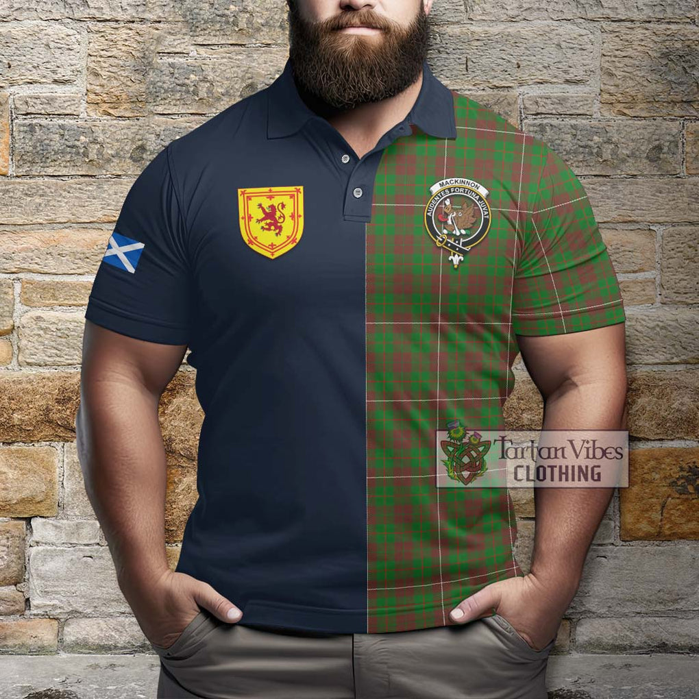 Tartan Vibes Clothing MacKinnon Hunting Modern Tartan Polo Shirt with Scottish Lion Royal Arm Half Style