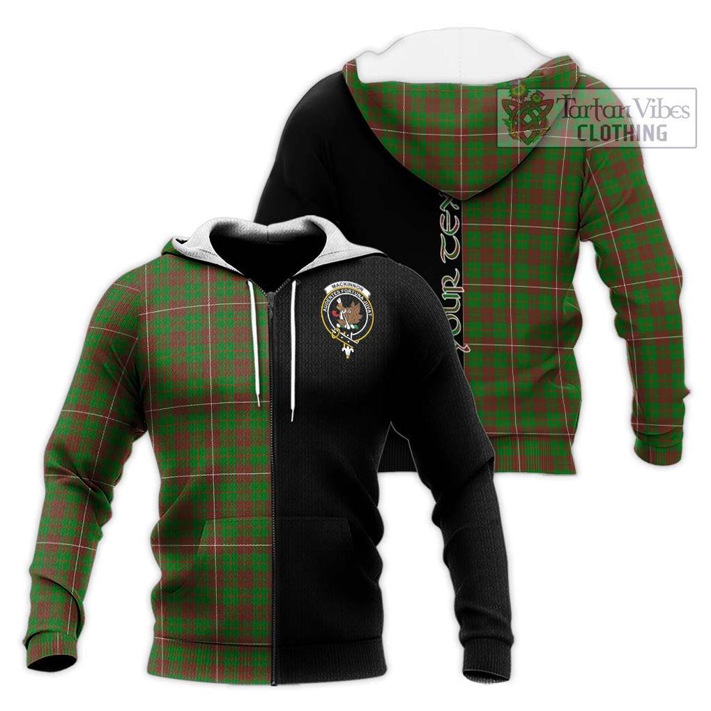 MacKinnon Hunting Modern Tartan Knitted Hoodie with Family Crest and Half Of Me Style Unisex Knitted Zip Hoodie - Tartanvibesclothing Shop