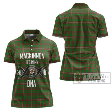 MacKinnon Hunting Modern Tartan Women's Polo Shirt with Family Crest DNA In Me Style